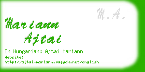 mariann ajtai business card